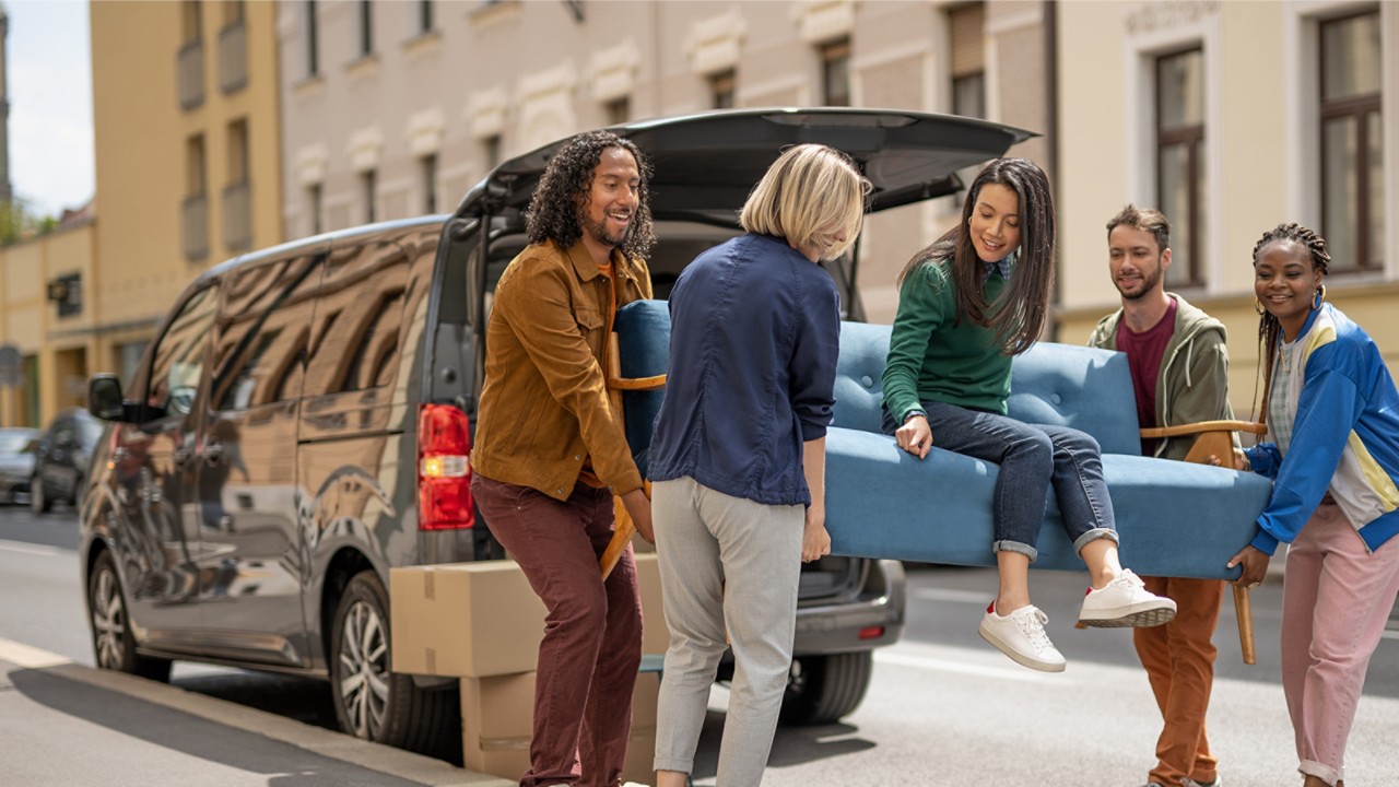 Friends moving couch