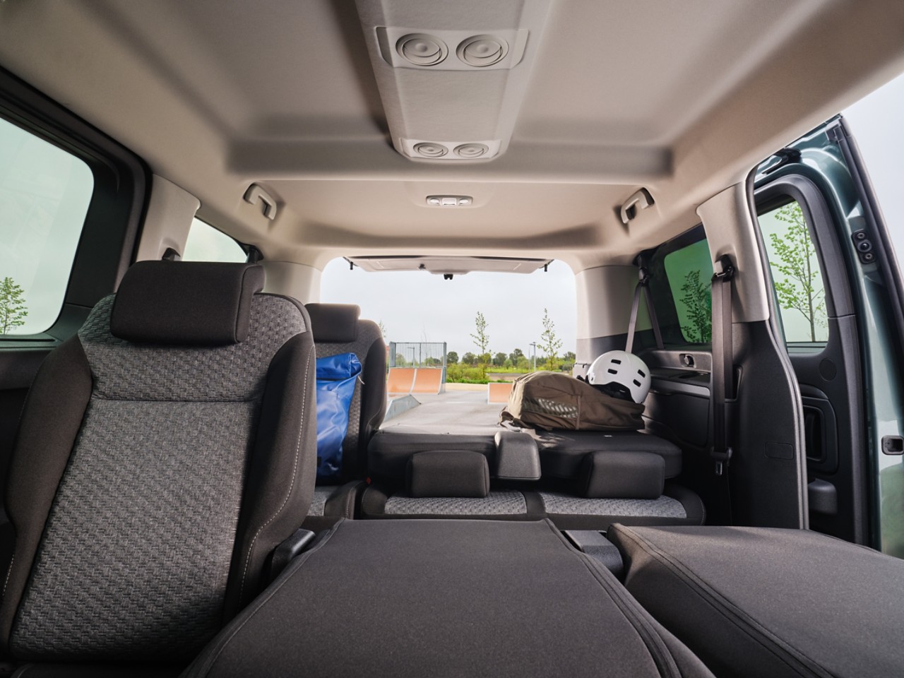 The adaptable Proace Verso with some of its rear seats folded 